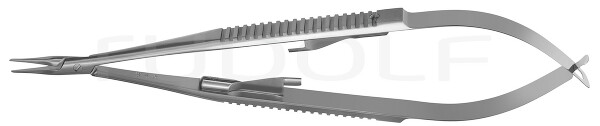 RU 5958-14 / Needle Holder Castroviejo Str., W. Ratchet, 0,75mm, 14cm, 5 1/2"