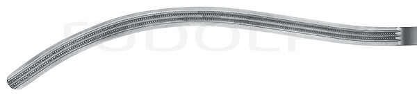 RU 6553-25 / Kocher Atrauma Intestinal Clamp, Curved, (L) 25 cm - 10"