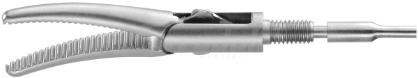 RS000-528 / Aufsatz Praeparier-U. Fasszange Maryland Extra Lang, Gebogen, Doppelbeweglich,Ø5 mm