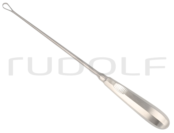 RU 7322-09 / Curette Utérine Recamier, Rigide Tranchante, 31,0 cm, Fig. 3, 9 mm