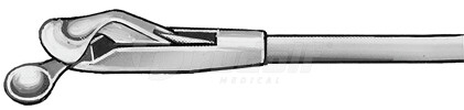 RU 8650-00/46 / Pinza Per Chirurgia Endolaringeale Movibile Con L'indice, Sinistra, 4mm, 23cm