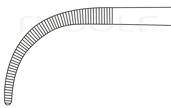 RU 3290-24 / Ligature Fcps Overholt-Slim, S-Cvd., 21.5 cm - 8.5"