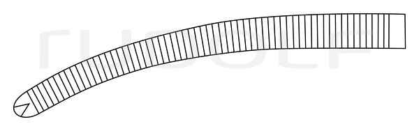 RU 3011-24 / Pinza Hemostática Ochsner-Kocher, Curva, 1x2 Dientes, 24 cm