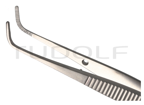 RU 4252-10 / Pinzette, Anatomisch, Fein, Stark Gebogen, 10 cm