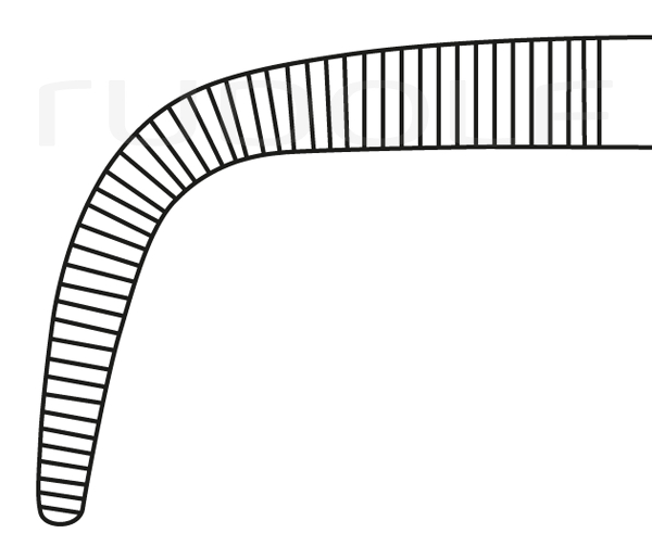 RU 3308-27 / Ligature Fcps Meeker, Cvd. 90° 27 cm, 10,5"