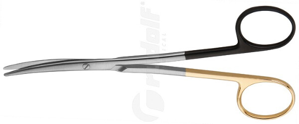 RU 1314-14RS / Forbice Metzenbaum, Curva, Tc,Dentellata 14,5 cm