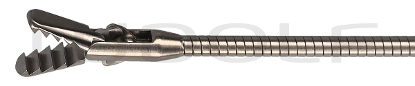 RF259-401 / Fasszange, Flex., Alligatormaul 9 Charr./3,0 mm, NL 400 mm, Doppelbew.