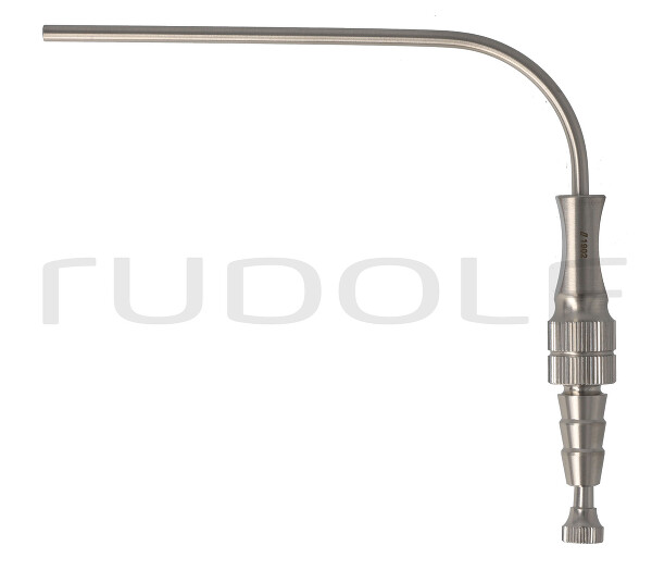 RU 6421-10 / Suction Tube Fergusson, Ø3,3mm, 10Ch/Fr, 90° Curved, (Wl) 80mm - 3 1/4", CUT-OFF, LUER-HUB and Stylet