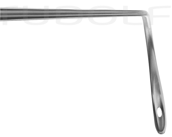 RU 6112-28 / Ago Per Legatura Deschamps, Smusso, Per Mano Sinistra, 28 cm, Curvo A Destra