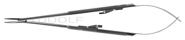 RU 5865-18 / Micro Needle Holder Cvd., W. Ratchet, 18cm, 7"