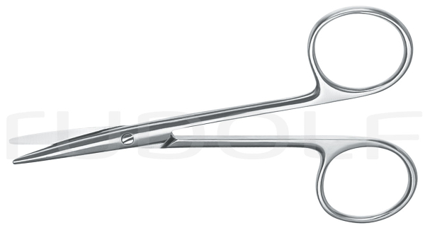 RU 1651-10 / Scissors Baby-Lexer(Knapp), Bl/Bl, Cvd. 10 cm, 4"