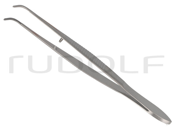 RU 9882-10 / Pinza Per L'occhio, Anatomica, Fortemente Curva, 1mm, 10cm