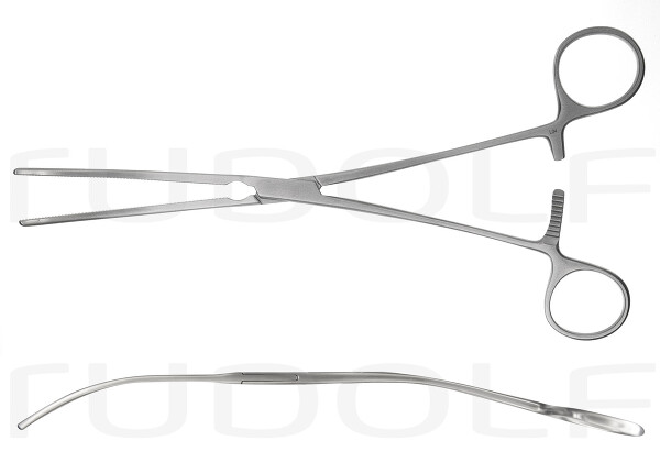 RU 7618-24 / Pinza Cardiovascolare De Bakey, Curva Per Aneurisma Dell'aorta, 24 cm