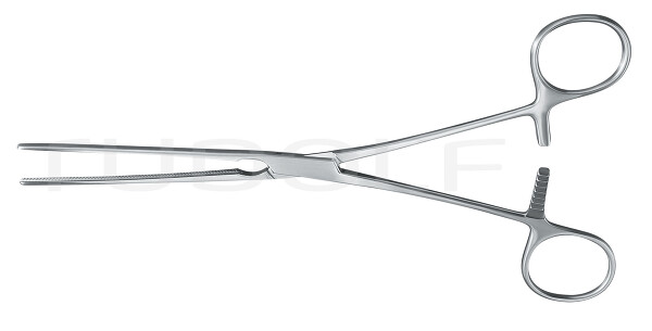 RU 6552-22 / Kocher Atrauma Intestinal Clamp, Straight, (L) 22 cm - 8 3/4"