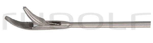 RU 8650-11/15 / Laryng. Grasp. Fcps., Cvd. Rgt, FF-MOV. Shaft Length 23cm/9", Conicø1/2mm, Jaw 1mm
