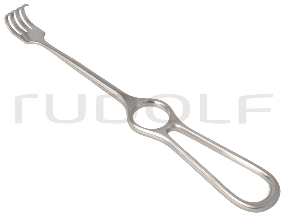 RU 4508-04 / Wundhaken Kocher, Halbscharf, 4Z. 22,5 cm
