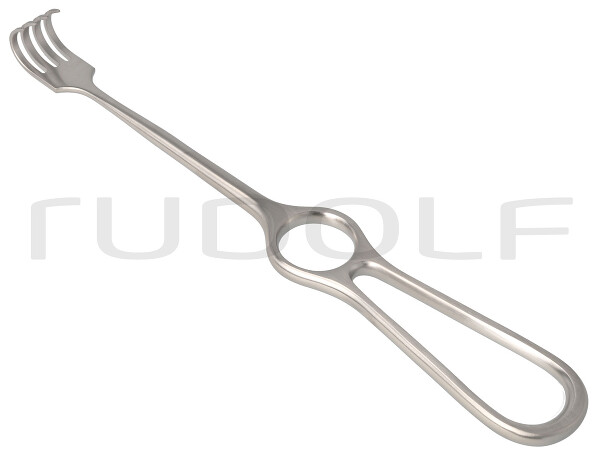 RU 4508-04 / Divaricatore Kocher, Semi-Acuto, 4 Denti 22,5 cm