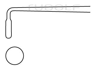 RU 8846-13 / Mikro-Ringkürette, Aufgew., 90° 24 cm, Ø 5 mm