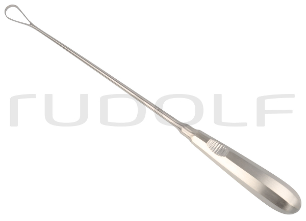 RU 7322-14 / Curette Utérine Recamier, Rigide Tranchante, 31,0 cm, Fig. 6, 14 mm
