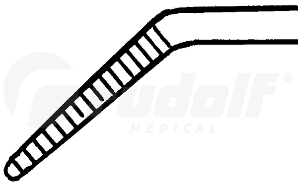RU 7890-31 / Micro Ear Forceps, Curved Left, Serrated, Shaft Length 8 cm - 3 1/4",
