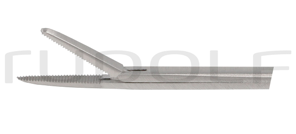 RU 7893-01/08 / Micro Ear Forceps, Straight, Serrated, Shaft Length 8 cm - 3 1/4",