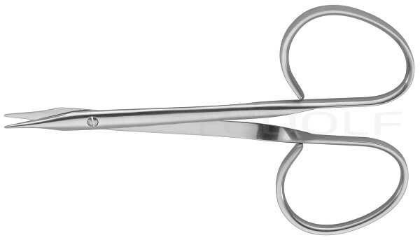 RU 2476-03 / Forbice Delicata, Ac/Ac, Curva, Ribbon Type, 9.5 cm - 3 3/4"