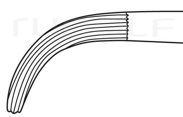RU 3325-18 / Gall Duct Clamp Fcps., Cvd. 18 cm, 7"