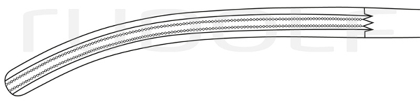 RU 6535-21 / Darmklemme Doyen, Atrauma, Gebogen, (L) 21 cm