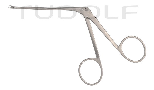 RU 7893-22/04 / Micro Ear Forceps, Curved Right, Shaft Length 8 cm - 3 1/4",