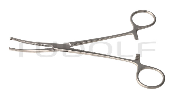 RU 3011-18 / Pinza Emost. Ochsner-Kocher, Curva, 1x2D 18,0 cm