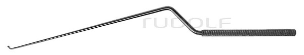 RU 8855-04 / Landolt-Reulen Curette, Bayon., Rigid, 45° Curved Up, Ø2,5mm, (L)26cm - 10-1/4"