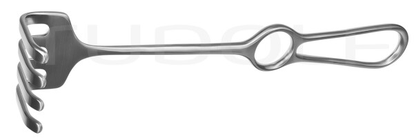 RU 4517-01 / Divaricatore Israel, Smusso, 4 Denti 25,0 cm, 40x40 mm