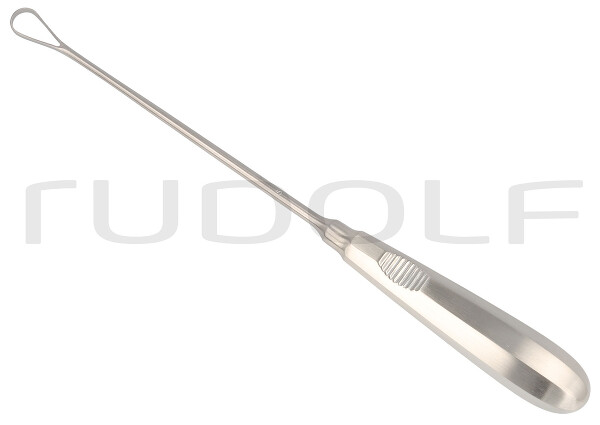RU 7316-12 / Curetta Uterina Recamier, Rigida , Smussa 26,0 cm, Fig. 5,12 mm