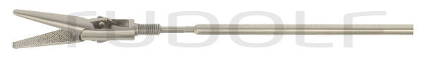 RS000-704 / Terminal De Agarre Ø 5 mm, 450 mm, 16 mm, Dentado En Cruz Fino Atraumático De Doble Acción