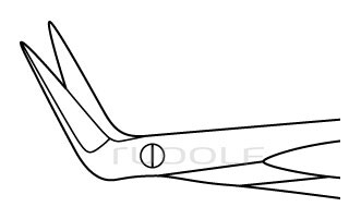 RU 1773-60R / Micro Scissors Streamline, Sh/Sh, Angled 60°, Blade 10mm W/O. Ball, 18cm, 7"
