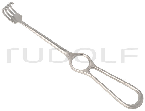 RU 4507-04 / Divaricatore Kocher, Smusso, 4 Denti 22,5 cm