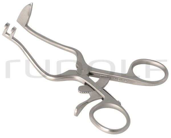 RU 4690-01 / Divaricatore Plester, Valva Sinistra Piena, Acuto, Valva Destra 2 Denti Smussi, Apertura 55mm, 11 cm