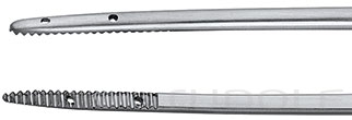RU 7863-15 / Forceps Cottle, Toothed, Serrated, Bayonet-Shaped, 15 cm - 6"