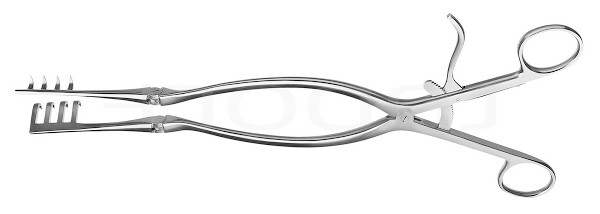 RU 4742-31 / Divaricatore Beckmann-Adson, Acuti 31cm, 4x4 Denti