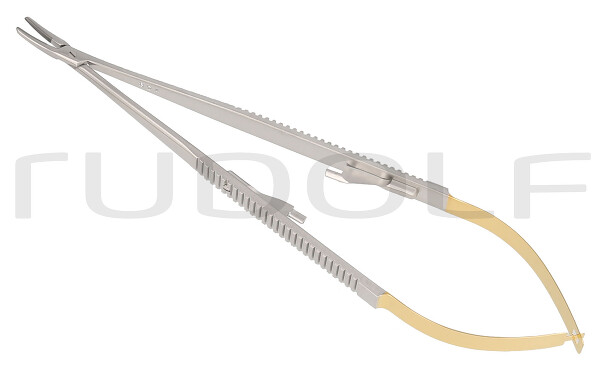 RU 5931-33 / Needle Holder Castroviejo, TC, Cvd. 18cm, 7"