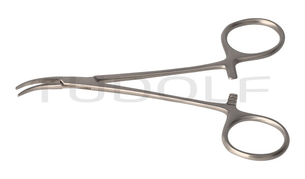RU 3181-12 / Pinza Emost. Mosquito-Dandy, Curva Lat. 12,0 cm