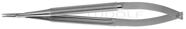 RU 5868-18 / Mikro-Nadelhalter Reill, Rundgriff Ger., O. Sperre, 15,5cm
