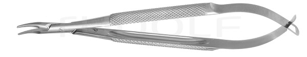 RU 5975-10 / Needle Holder Barraquer-Troutman Cvd., W/O. Ratchet, 0,5mm, 10cm, 4"