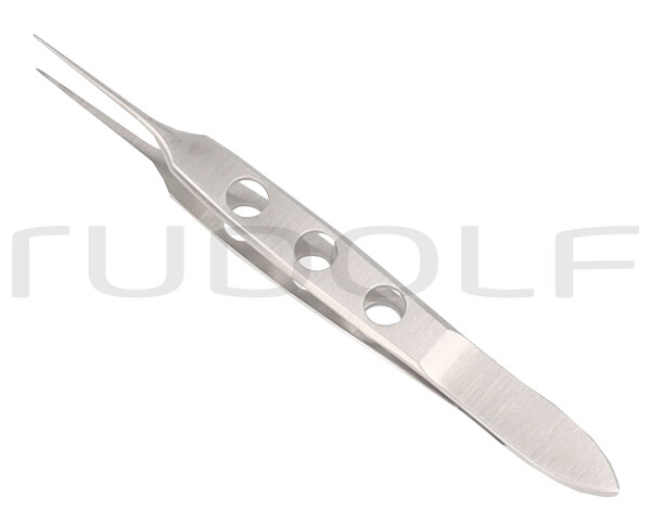 RU 9859-08 / Pinza Per L'iride Bishop-Harman, Retta 1x2Denti, Delicata, 0,5mm, 8,5cm