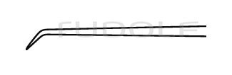 RU 8836-12T / Rhoton Hook, Semi-Sharp, 45°, Ti,Fig. 11 19,0 cm - 7 1/2", 3 mm, 45°