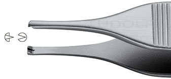 RU 4132-12 / Pinzette Chir. Adson-Ewald 12,0 cm, 1x2 Zähne