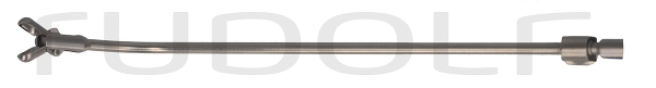 RU 8114-03 / Double Spoon Forceps, Horiz. Opening, Ø 4 mm, 70° Curved Upward, (Wl) 12 cm - 4 3/4", with LUER-LOCK