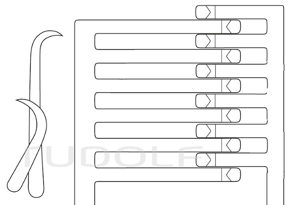 RU 4745-01 / Cierre Para Hemilaminectomía I. 22mm, Derecho 42mm, 28cm, 6x6 Dientes