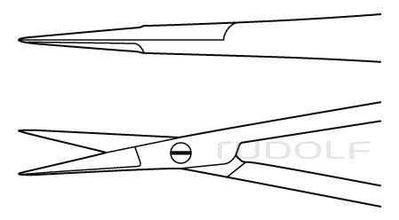 RU 2244-09 / Mikro-Schere, Sp/Sp, ger. 9,5 cm