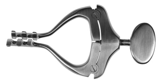 RU 4681-10 / Retractor Jansen, Blunt, 3x3 Teeth, Spread 45 mm, 10 cm - 4"